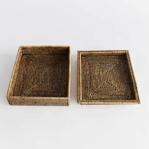 กล่องกระดาษและมีเดียสำหรับตกแต่งทำจากหวายแฮนด์เมด - Product Image 3