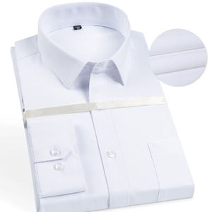 Chemise habillée en coton pour homme, manches longues, couleur unie, respirante, tenue de travail formelle, fournisseur personnalisé - Product Image 3