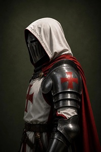 Traje de Armadura de Caballero Templario |   Disfraz Moderno de Acero Pulido con Grabado Cruzado para Cosplay Farjana - Product Image 5