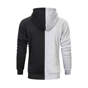 Sweat à capuche zippé en polaire respirant et écologique de couleur unie pour homme, avec poche, pour l'hiver et les activités de plein air, logo personnalisé, blanc/noir - Product Image 2