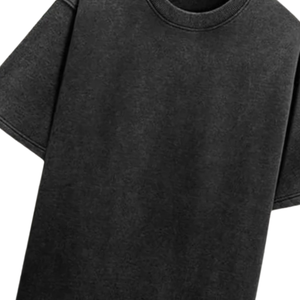 Camiseta Negra Vintage Lavada de Gran Tamaño y Tejido Grueso con Logotipo Personalizado, Estilo Urbano - Product Image 4