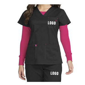 Hot Selling Product Stretch <b>Scrub</b> Uniform Nursing Sets V-Neck <b>Scrub</b> <b>Tops</b> Nurse <b>Scrubs</b> Custom Uniform - Product Image 3