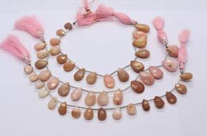 AAA Natural Pink Opal Faceted Pear Shape <b>Beads</b> 7x9-9x14 MM Pink Opal Gemstone <b>Beads</b> 8 Inch Faceted Pear <b>Beads</b> For Jewelry Making - Product Image 6
