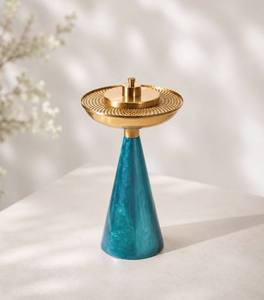 Mabkhara de Lujo con Acabado de Latón, Pedestal Cónico de Metal para Incienso, Quemador de Carbón y Resina, Incensario de Olíbano, Set de Regalo para Ramadán - Product Image 2