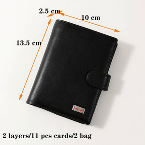 Portefeuille pour homme en cuir véritable avec blocage RFID, logo personnalisé, porte-cartes sécurisé, portefeuille en cuir anti-vol RFID personnalisé OEM pour homme - Product Image 4