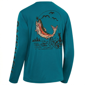 Maillot de pêche d'extérieur haut de gamme à manches longues imprimé par sublimation – Vêtement de pêche confortable et anti-UV pour toutes les saisons - Product Image 1