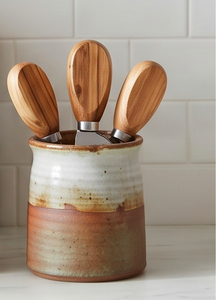 Couteaux à beurre et à fromage avec manche en bois et planche à fromage en bois pour ustensiles de cuisine, articles de cuisine en acier inoxydable - Product Image 6
