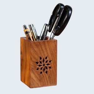 Porte-stylos en bois écologique, boîte de rangement, design Art Déco, multifonctionnel, gain de place, fournitures de bureau et scolaires - Product Image 4