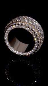Custom Lab Grown Diamond Eternity <b>Ring</b> 925 <b>Silver</b> 10K 14K 18K Gold Four Row Large Round Iced Out <b>Men</b> Wedding Band Wholesale B2B - Product Image 6