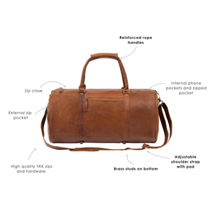 Leather Design Men Leather <b>Duffel</b> <b>Bag</b> Outdoor Travel Sports <b>Bag</b> With Large Storage Capacity And Durable - Product Image 6