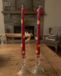 Velas Cónicas Pintadas a Mano con Cera de Soja y Parafina, Sin Humo, para Fiestas Navideñas y Decoración del Hogar - Product Image 1