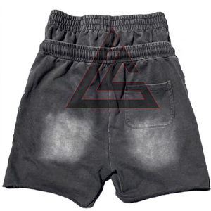 Custom Summer <b>Men</b> Acid Washed French Terry Baggy <b>Shorts</b> Embroidery <b>Patch</b> Logo Cargo <b>Short</b> Elastic Waist Casual Double Waist <b>Men</b> - Product Image 3
