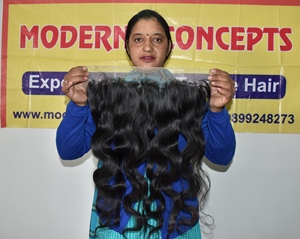 Extensiones de Cabello Humano 100% Natural Indio, Grado Remy, Virgen, Cutícula Alineada, Doble Trama a Máquina, Frontal 13*4, Ondulado - Product Image 6