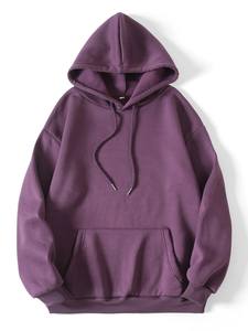Sweat-shirt à capuche oversize en molleton pour homme, 100% coton biologique, logo personnalisé sur le devant, streetwear, vêtements d'hiver - Product Image 5