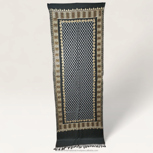 Black <b>Pashmina</b> Shawl with Gold Embroidered Lattice Border Design for Women Wedding Party Wear - Product Image 1