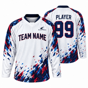 Maillots de hockey personnalisés de qualité supérieure avec impression numérique, design drapeau, logo couleur au choix, 100 % polyester, faible MOQ, fabricant - Product Image 2