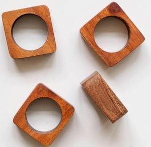 Ensemble d'anneaux de serviette en bois massif faits à la main, écologiques et durables, porte-serviettes en bois de qualité supérieure, décoration de table à manger, fête - Product Image 5