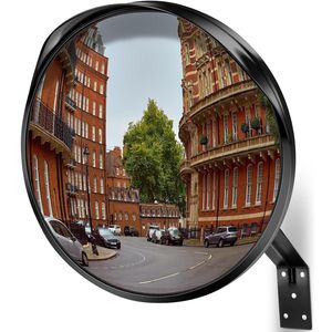 Miroir de circulation convexe réglable de 12 pouces, grand angle de vue, miroir de sécurité incurvé pour allées, parkings, garages, coins, en acrylique - Product Image 1