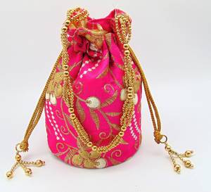 Embroidery <b>Potli</b> <b>Bag</b> Supplier for Bulk Wedding Orders Custom Embroidery <b>Potli</b> <b>Bag</b> Manufacturer for Export with needle work - Product Image 3