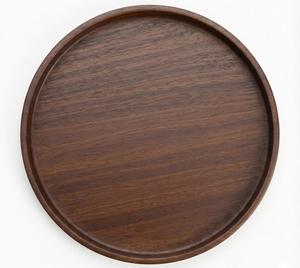 Plateau de service rond en bois écologique et portable - Plateau en bois circulaire pour la décoration de la maison et la restauration - Planche de service de cuisine faite à la main - Product Image 5