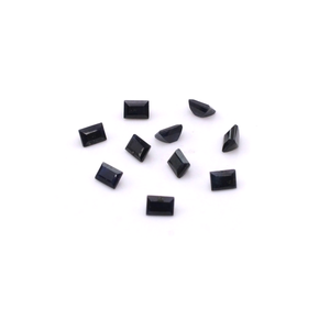 Saphirs noirs naturels non traités, taille baguette calibrée 3x4mm, pierres précieuses de saphir noir naturel facettées pour la création de bijoux - Product Image 4