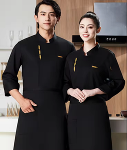 Conjunto de Uniforme de Chef de Manga Larga con Logotipo Impreso, Ropa de Trabajo para Repostería, Hotel, Catering, Cocina Occidental, Cafetería - Product Image 3