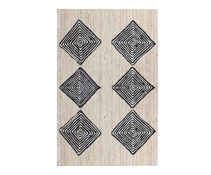 Alfombra de Yute Trenzada Orgánica Hecha a Mano, Tamaño 4x3, Estilo Bohemio, Antideslizante, Ecológica, con Patrón Geométrico para Habitaciones Medianas - Product Image 6