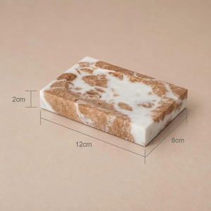 Marble Bathroom Accessory <b>Set</b> <b>Square</b> Minimalist Four-Piece Soap Dish Toothbrush Holder Soap Dispenser - Product Image 5