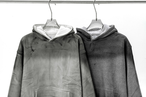 Sweat à capuche surdimensionné en coton 100% French Terry de haute qualité, avec logo personnalisé brodé, style streetwear automnal, coupe courte, effet délavé pour homme - Product Image 5