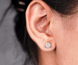 IGI Lab Diamond <b>Stud</b> Trillion Cut <b>Stud</b> <b>Earrings</b> 14K Gold Minimalist <b>Earrings</b> Everyday Wear <b>Earring</b> Pair Vintage Style <b>Earrings</b> - Product Image 2