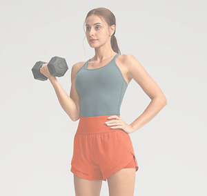 Athletic Sportswear High <b>Elastic</b> <b>Waist</b> 2 In 1 Shorts Best Quality Sports Running Training & Yoga Wear Double Layer Shorts Ladies - Product Image 6