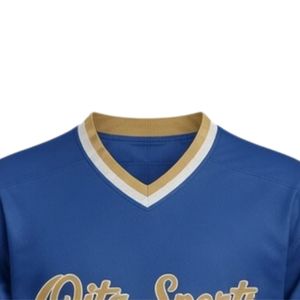 Camiseta Deportiva de Hockey sobre Hielo Sublimada Azul Rey para Hombre, Cuello en V, Rayas, Poliéster, Uniforme Deportivo para Equipo, Ropa para Partidos - Product Image 3