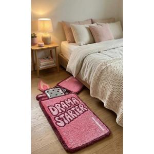 Tapis décoratif tendance en laine douce tuftée à la main, motif géométrique, poils moyens, antidérapant, pour salon et salle à manger, fabriqué en Inde - Product Image 2