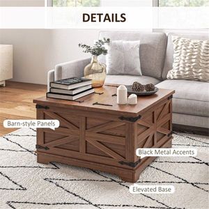 Tavolino da Caffè/Tea Convertibile in Stile Nordico con Piano in Marmo e Base in MDF per Soggiorno - Product Image 1