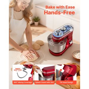 Impastatrice Elettrica da 300W con Ciotola da 6 QT, Mixer da Cucina per Impasti e Alimenti con 10 Velocità, Ciotola in Acciaio Inox da 5L, Potenza 1200W - Product Image 6