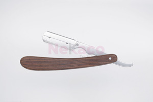 Navaja de Afeitar Manual con Mango de Madera y Hoja Única de Acero Inoxidable, Herramienta de Afeitado para Hombres, Uso en Exteriores - Product Image 2