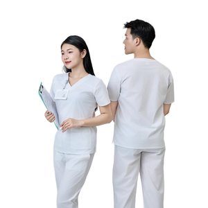 FMF Ready-to-Ship Unisex Medical <b>Uniform</b> <b>Scrub</b> Set Comfortable WFX-CVC Blend Hospital Wear - Product Image 1