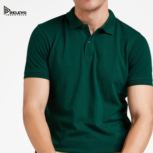 Chemise en toile respirante et écologique pour homme Relevo Industries, manches courtes, couleur verte unie, 100% coton - Product Image 1
