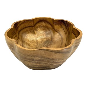 Bol à fruits en bois d'acacia sculpté en spirale, artisanal, vente en gros |   Artisan de Moradabad - Product Image 1