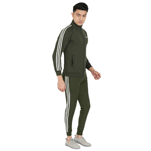 Conjunto Deportivo para Hombre, Estilo Taiwanés, Elástico en Cuatro Direcciones, Ajustado, Color Sólido, Cómodo, de Terciopelo Premium, para Deportes Activos, Otoño, Jogging y Running - Product Image 3