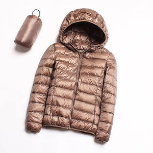 Plain Dyed Customized Women's Knitted Canvas Puffer <b>Jacket</b> High Quality Breathable <b>Waterproof</b> Cotton Polyester Plus Size <b>Winter</b> - Product Image 3