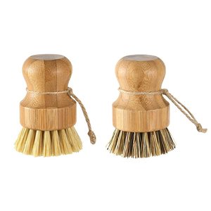 Wooden Dish <b>Brush</b> Set 4 Natural Bristle Replacement Heads with 1 Sturdy Wooden Handle Sisal Kitchen <b>Scrub</b> <b>Brush</b> for Pots Pans - Product Image 3
