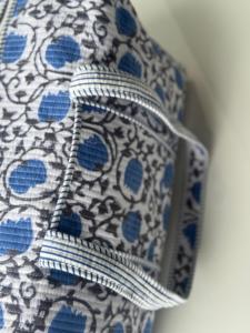 Hand Block Printed Blue Floral Cotton Duffel <b>Bag</b> Women Handmade Travel Gym Eco-Friendly Lightweight Durable Large Portable - Product Image 3