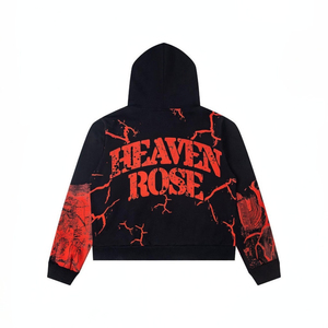 Sweat à capuche zippé unisexe oversize style grunge Y2K streetwear gothique imprimé intégral en molleton – Vente en gros, personnalisation OEM, logo sur mesure - Product Image 5