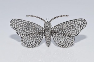 Broche de Mariposa Vintage Chapado en Oro de 14k con Diamantes de Moissanita y Plata 925, Certificado GRA, 17.30CT, Regalo Único para Mujer - Product Image 2