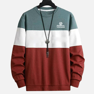 เสื้อสเวตเชิ้ตคอกลมทรงโอเวอร์ไซส์คุณภาพสูงสำหรับผู้ชาย แฟชั่นใหม่ ไซส์พลัส ผ้าคอตตอนผสม - Product Image 1