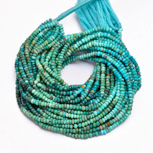 Cuentas redondas microfacetadas de turquesa AAA+ de 3 mm, turquesa natural multicolor de Arizona, piedra semipreciosa, cuentas cortadas a mano para joyería. - Product Image 1