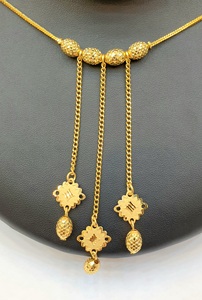 Juego de Cadenas y Aretes Casuales Simples de Latón Chapado en Oro de 24k para Bodas, Fiestas, Compromisos o Aniversarios, Excelente Idea de Regalo - Product Image 3
