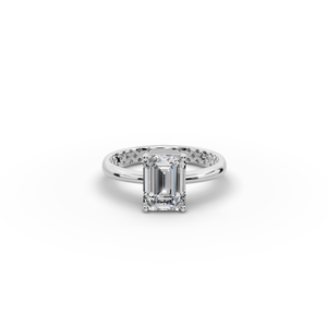 Bague solitaire en diamant de laboratoire taille émeraude 2 TCW, bijou élégant et luxueux - Product Image 6