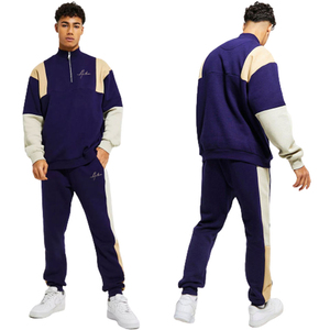 Conjunto de chándal para hombre Oem Winter Plus Size con doble ribete, elástico en 4 direcciones, con capucha y sudadera. - Product Image 1